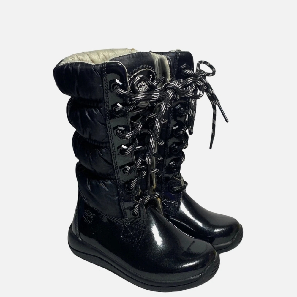 Timberland Kids Shiny Black Boots
